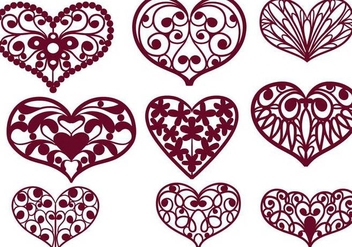 Free Cutout Hearts Vectors - vector gratuit #354235